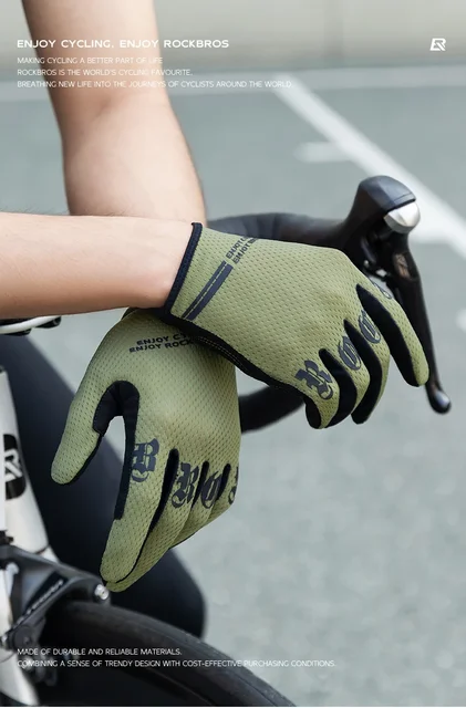 Gants Cyclisme ROCKBROS Homme/Femme - Paume Gel Antichoc, Doigts Écran Tactile, Respirants VTT/Route