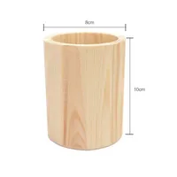 DIY Office Organizer Desktop Wooden Pen Storage Box Pencil Pot Pen Holder Makeup Brush Container Home School Stationery Supplies 6