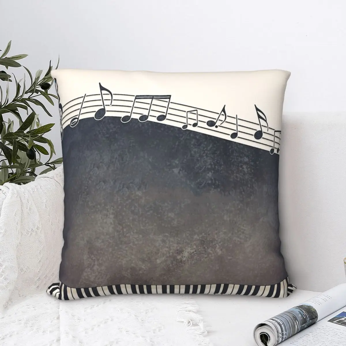 

Piano Polyester Cushion Cover Sofa Chair Decorative Soft Throw Pillowcase