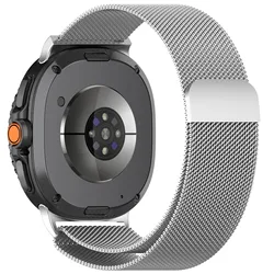 Milanese Loop Magnetic Bracelet for Smartwatch - Elegant Stainless Steel Strap (Silver)