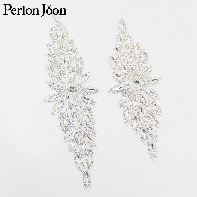 Funkelnder Pferdeauge-Kristall in zwei Größen, lange Applikation, Strass-Aufnäher zum Nähen für Braut-Kopfschmuck, Hochzeitskleid-Accessoires YHC033 – Detail 2