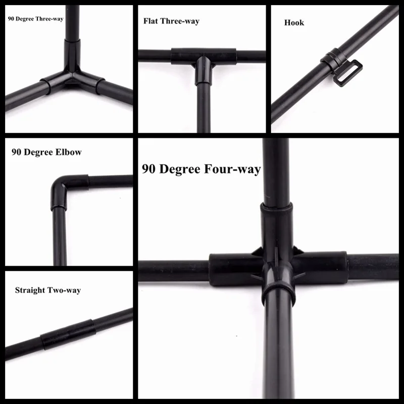 2-20Pcs ID16mm Garden Water Connector PVC Pipe Fittings Straight Elbow Tee Tent Wardrobe Fixed Fittings Plants Support Joint plant support connector