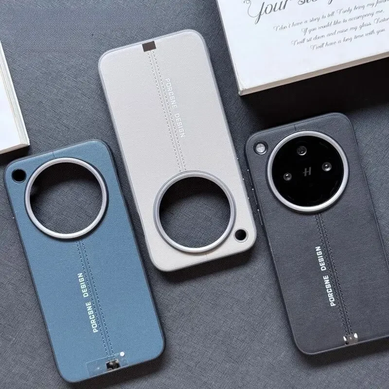 Luxury PU Leather Skin Magnetic Wireless Charging Protective Back Cover Case