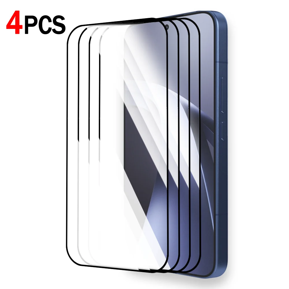 Premium 4-Pack Tempered Glass Screen Protectors - HD Clear, Case Friendly, Anti-Scratch Protective Films