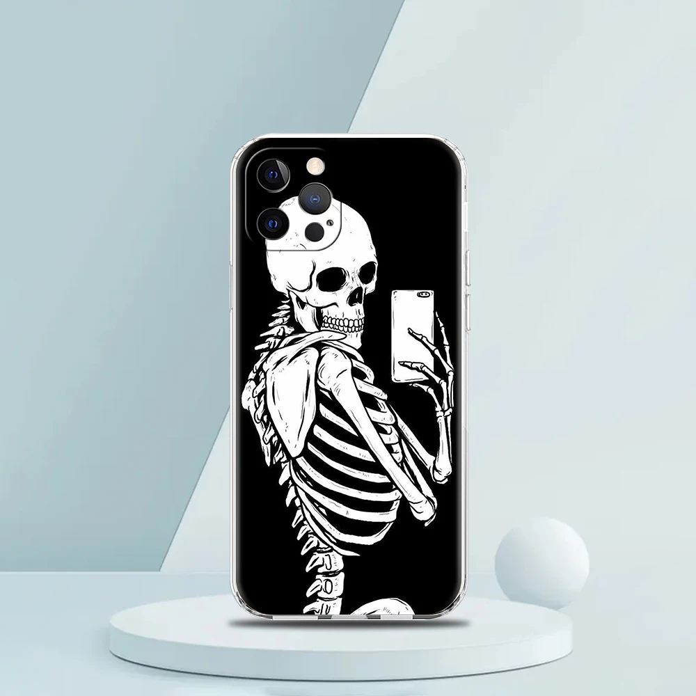 Rotes Liebes skelett Diagramm Fall für iPhone 16 15 14 13 12 Pro Max Abdeckung transparent für iPhone 11 Pro Max 7 8 plus xs xr Shell – Detail 1