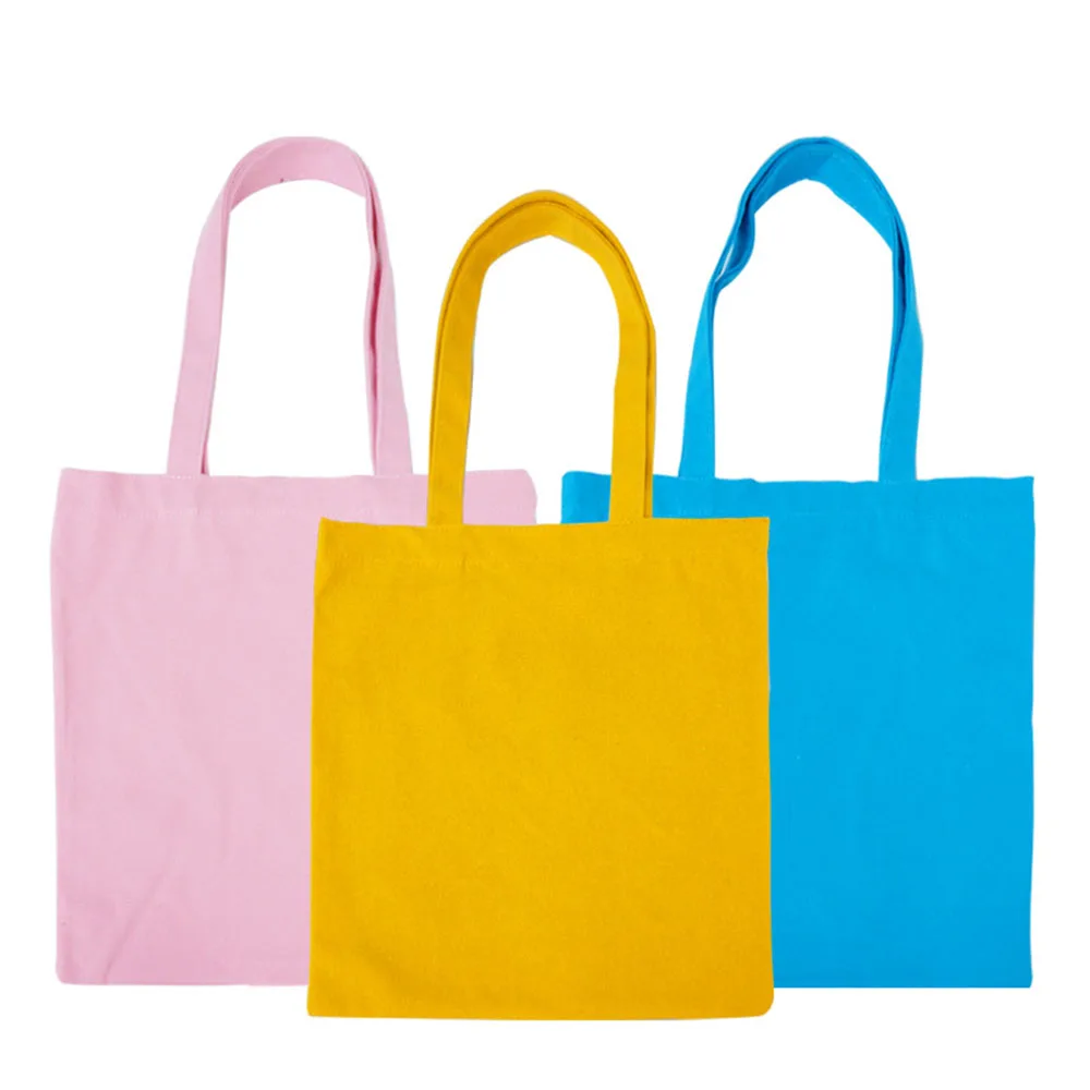 Canvas Cloth Bag Cotton Shopping grocery bags Resuable fabric shoulder bag Folding Tote Portable Handbags School Pen Storage Bag 6
