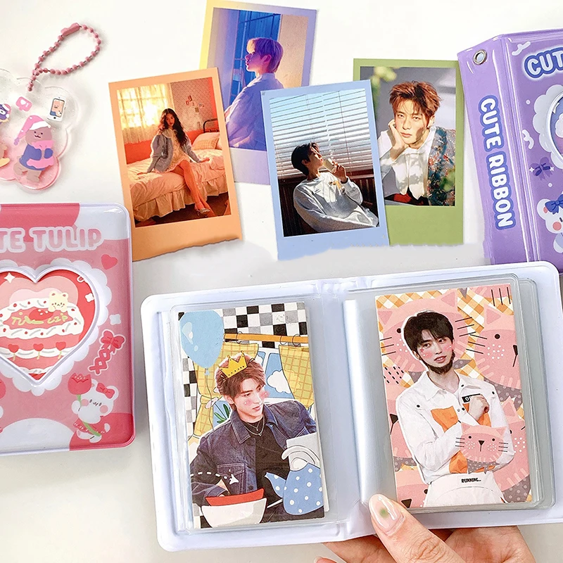 3 Pollici Cartoon Photo Album Lovely Photoward Holder Kpop Idol Chasing Collection Book Cake Bear Printing Instax Mini Album