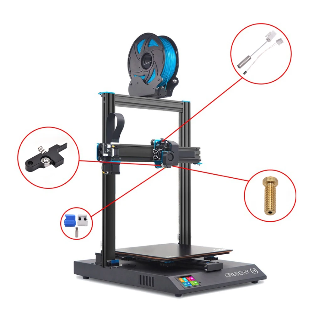 Impressora Extrusora de Artilharia x1 x2 Genius Pro Kit de Bico de Latão Bloco de Aquecimento Garganta e Braço Tensor Sidewinder3d - Imagem 5