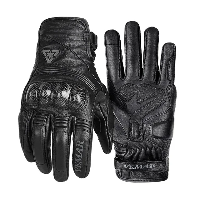 

Motorcycle carbon fiber leather gloves motorcycle riding racing anti-drop touch screen equipment