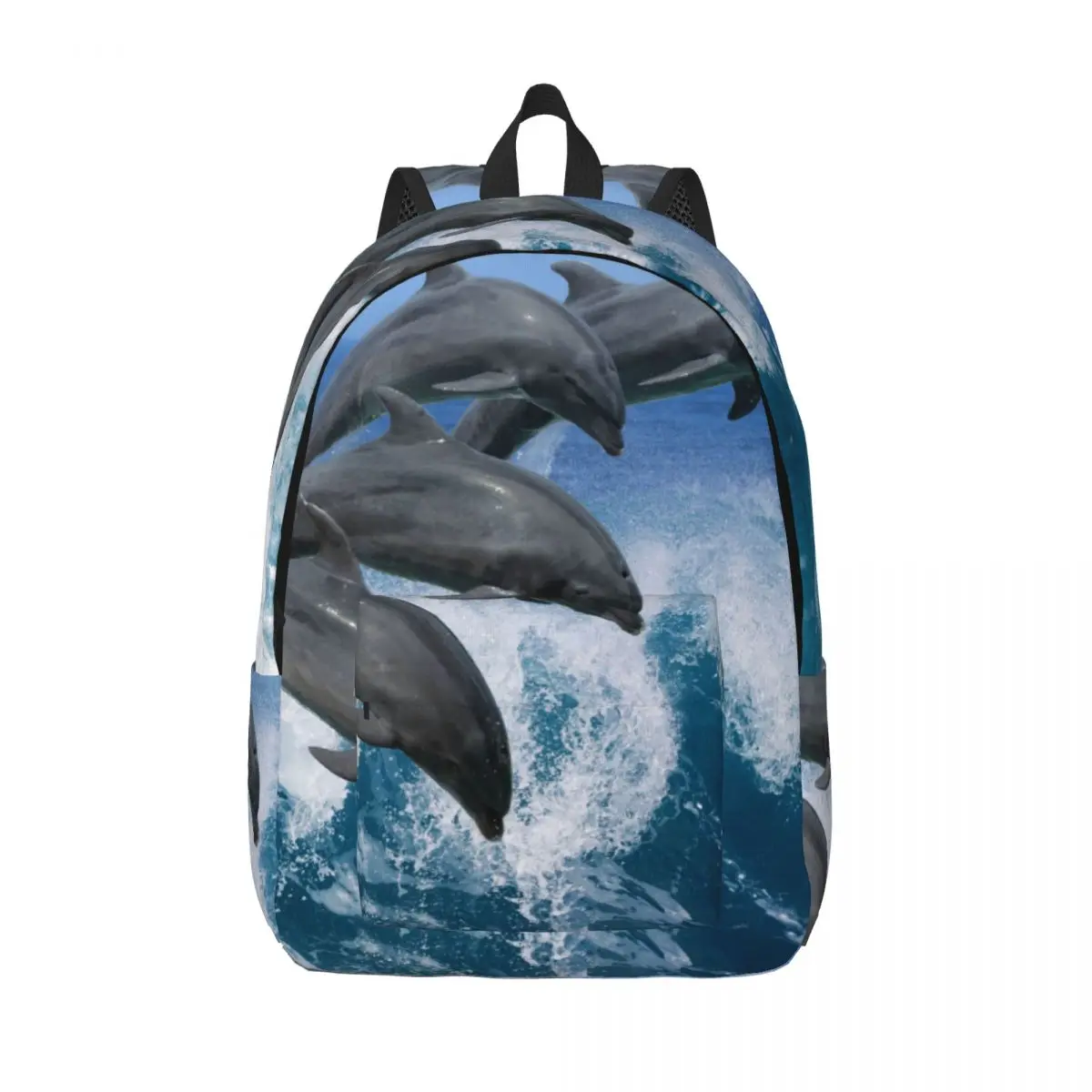 

Рюкзак для ноутбука с четырьмя красивыми дельфинами, Прочный Школьный ранец для прыжков и волн, дорожная сумка для мальчиков и девочек