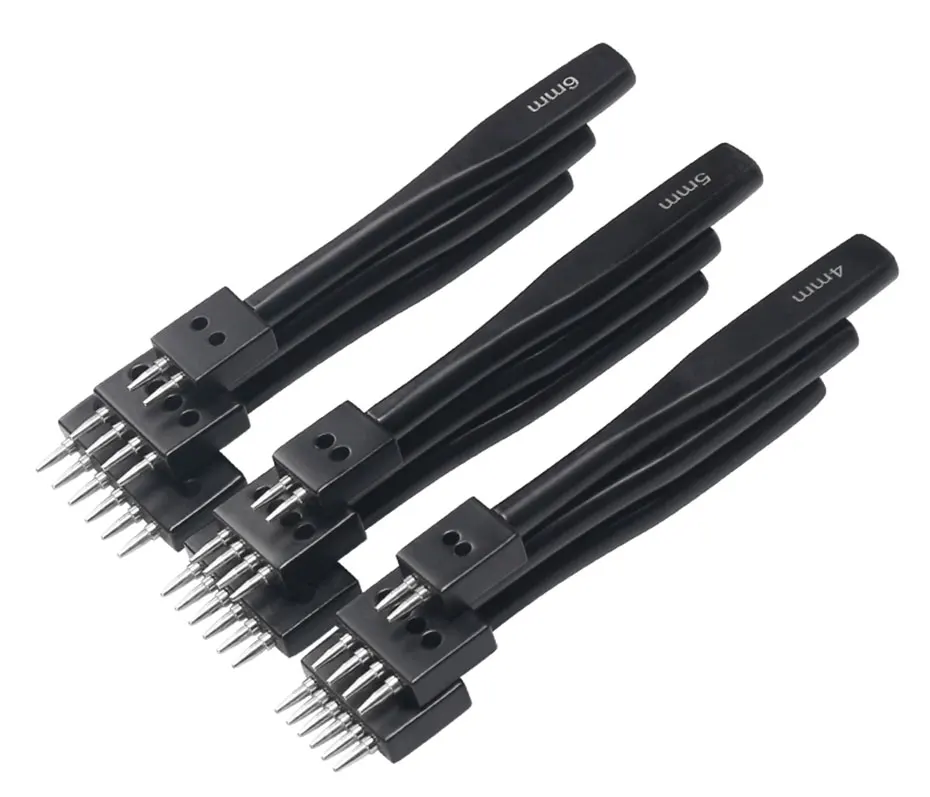Neue Leder Locher Handwerk, Runde Loch DIY Nähen Meißel Leder Arbeits Werkzeug, 4 5 6mm Abstand Leder Locher, 2/4/6/Löcher – Detail 8