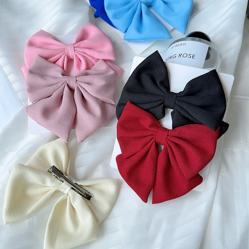 Solid Color Hair Bows Boutique With Clips For Girls Hairgrips Headwear Baby Hair Accessories Gift Baby Clips 2Pcs/lot hair clips hair accessories