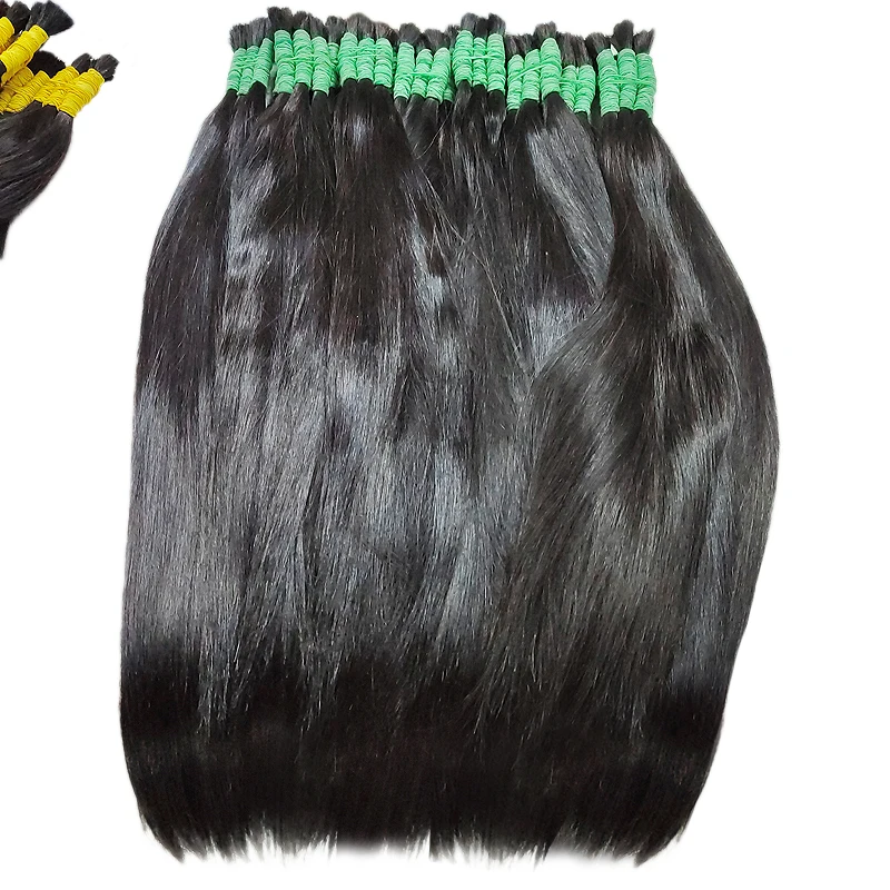 Wholesale Human Hair For Braiding Straight Indian Hair Vendor Virgin Bundles No weft Natural Hair Bulk 100% Human Hair Extension 6
