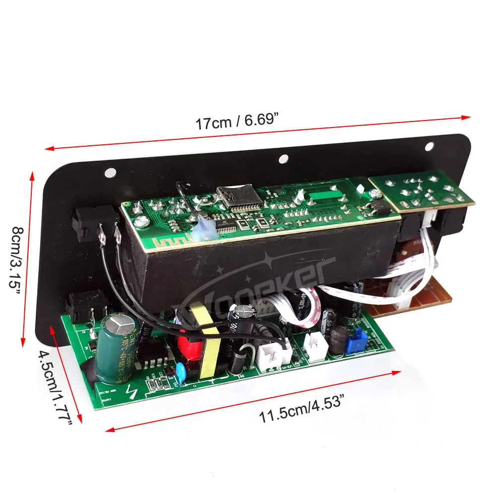 Amplifier Board Bluetooth AUX TF Card USB 30-120W for 8-12inch Speaker 110V 220V