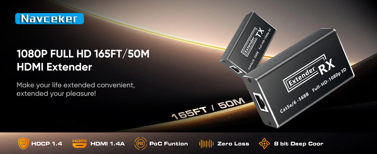 60m HDMI to HDMI Extender 1080P HDMI UTP Extender Cat6 POE IR Extensor HDMI RJ45