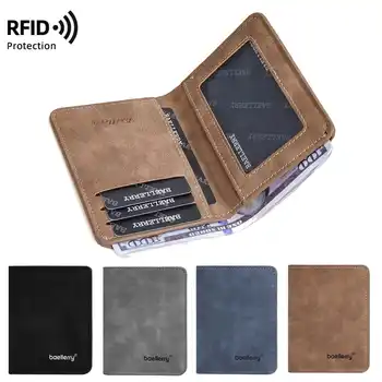 Thin Sanded Leather Multi-Card Driver's License Card Holder Simple Casual New Business Multi-Function Bifold Men's Short Wallet 1