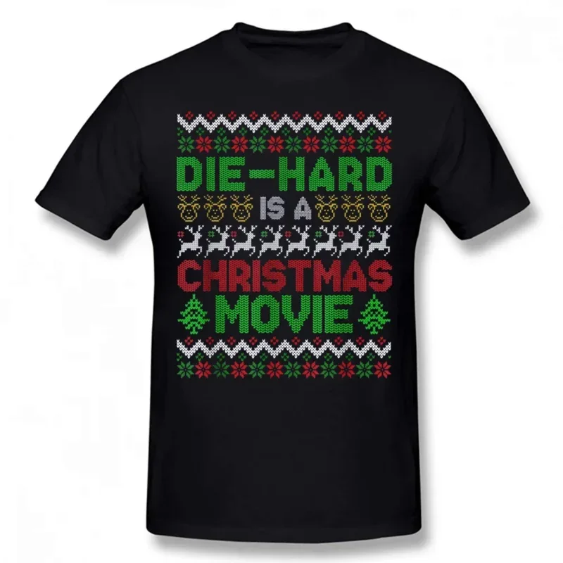 

Забавная уродливая Рождественская хлопковая уличная одежда Die Hard Is A Christmas Movie с короткими рукавами, подарки на день рождения, футболка, мужская одежда