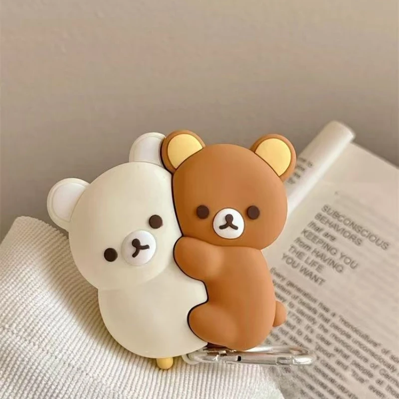 Cute 3D Rilakkuma Bear Silicone Earphone Case with Pendant