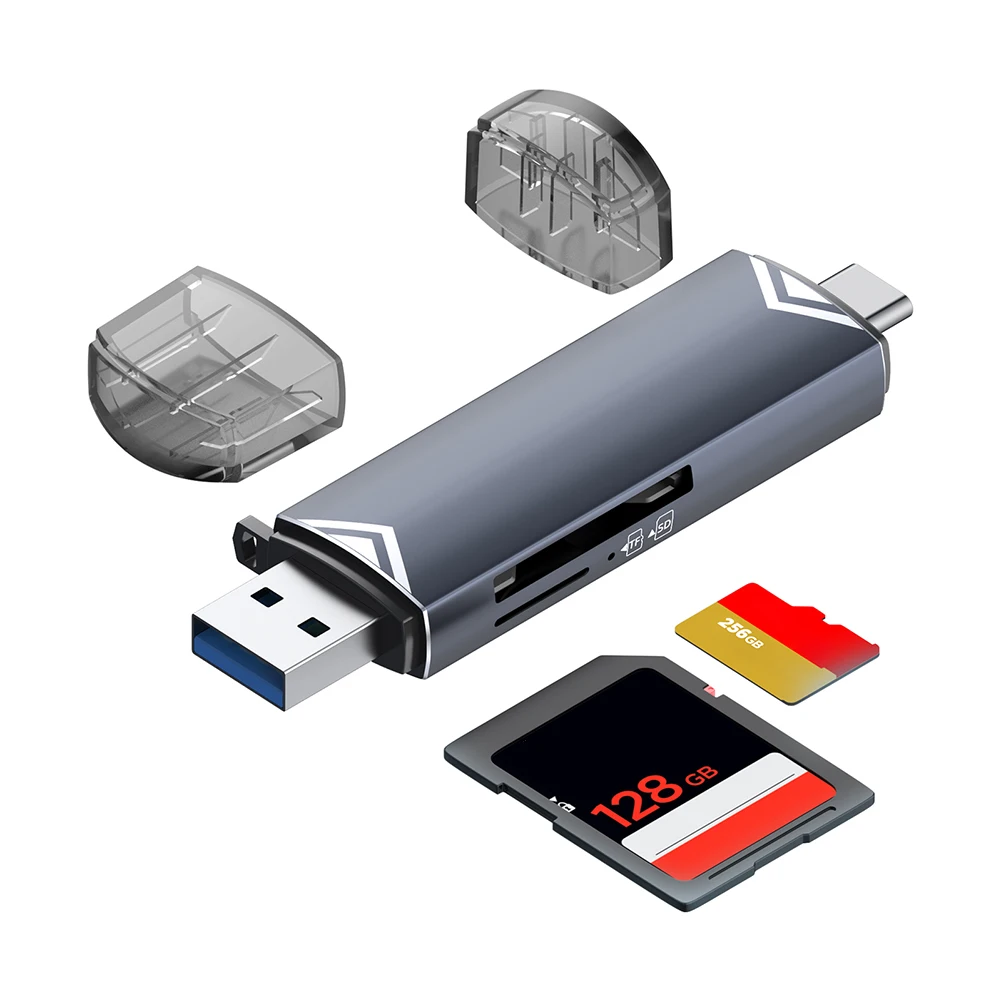 USB C타입 지지대 OTG 카드 리더, SD/TF 메모리 카드 리더, 애플 휴대폰 노트북용, 5GBPS 전송 속도, USB3.0