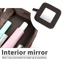 Women'S Travel Cosmetic Makeup Bag Organizer Double Layer Dot Pattern Toiletry Bag Case Pouch With Mirror For Woman 5