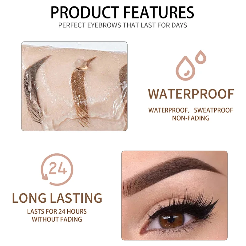 8 Color Liquid Eyebrow Cream Gel Waterproof Not easy to smudge Dyeing Eyebrow Tattoo Tint Double Head With Eyebrow Mascara Brush 4