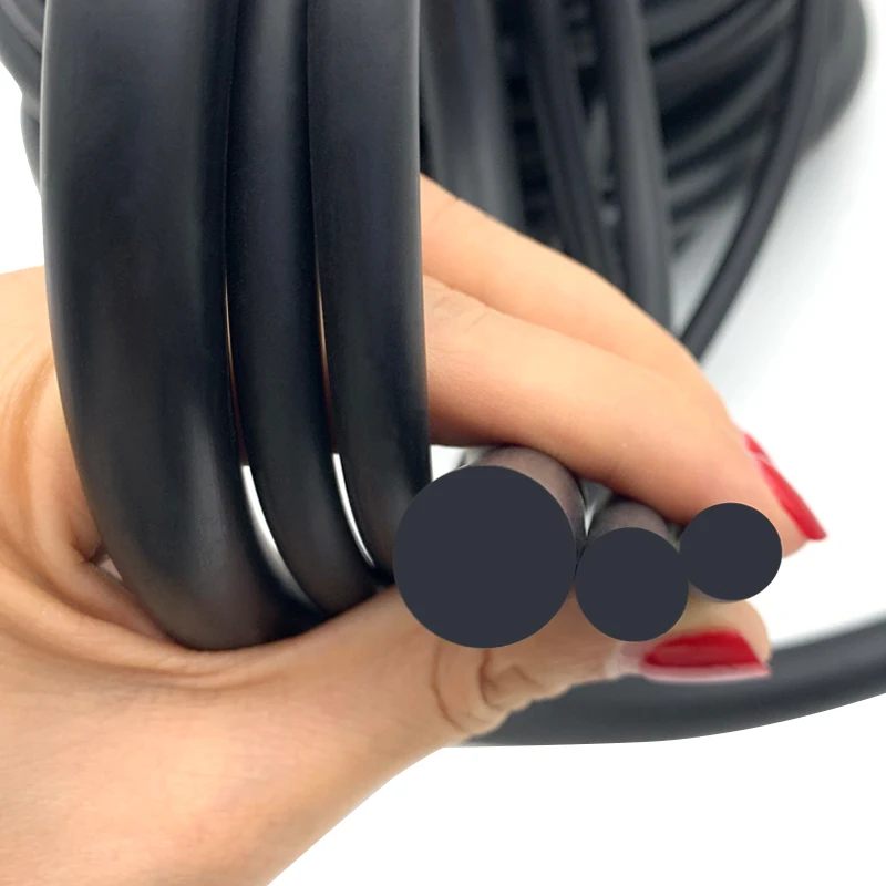 Solid Black NBR Sealing Strip Oil Resistance Nitrile Rubber Round Strip NBR 2/5/10M Dia 0.8 1 1.5 2 2.5 3 4 5 6mm