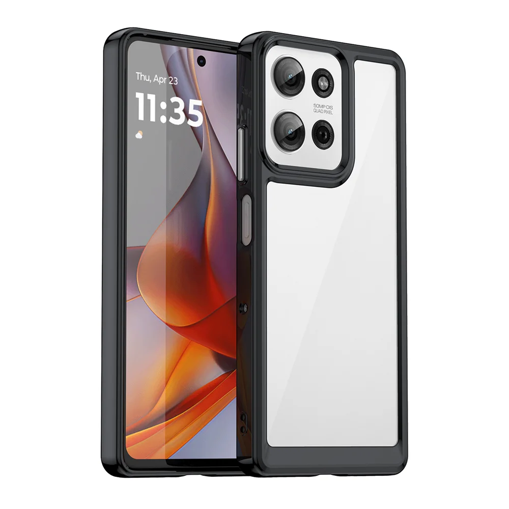 Moto G75 Protective Phone Case - Hard Backplane & Soft Border, Full PMMA + TPC Coque