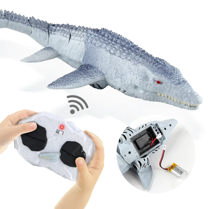 Rc Mosasaur Dinosaur 2.4ghz Electric Fish Gift Toy Underwater Swimming Pool Aquatic Simulation Dinosaur Swimming Fish Toy Forkid 4