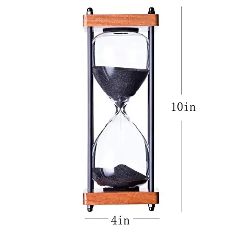 Sand Timer Liquid Hourglass Timer Colored Hourglass New Large Hourglass Timer 60 Minute, Metal Sand Timer Sandglass Clock, Time Management Tools for Kitchen Home Office Desk Decor