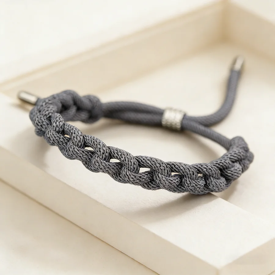 Noter Einzigartiges geflochtenes Armband mit einem Strang, verstellbar, Unisex, ausgewählte Güteklasse A, 3 mm Schnur, 6 Farboptionen, Paar-Handgelenk-Accessoires