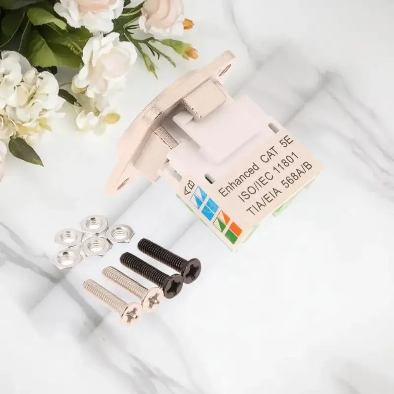 CAT5E RJ45 네트워크 케이블 스켓 설치 모듈 차폐형 무납땜 네트워크 케이블 연장기 Cat 5 패널 커넥터Hot