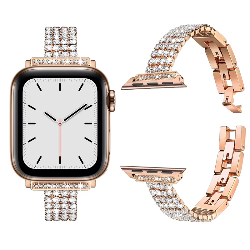 Diamond Strap For Apple Watch 49mm 45mm 44mm Stainless Steel Strap