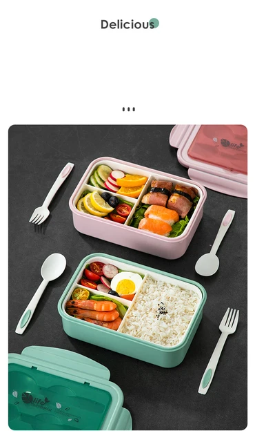 Lunch Bento Boxes 1400ML Bento Lunch Box For Adult Kids Childrens With  Spoon Fork Durable Perfect Size BPA-Free Food-Safe Materi - AliExpress