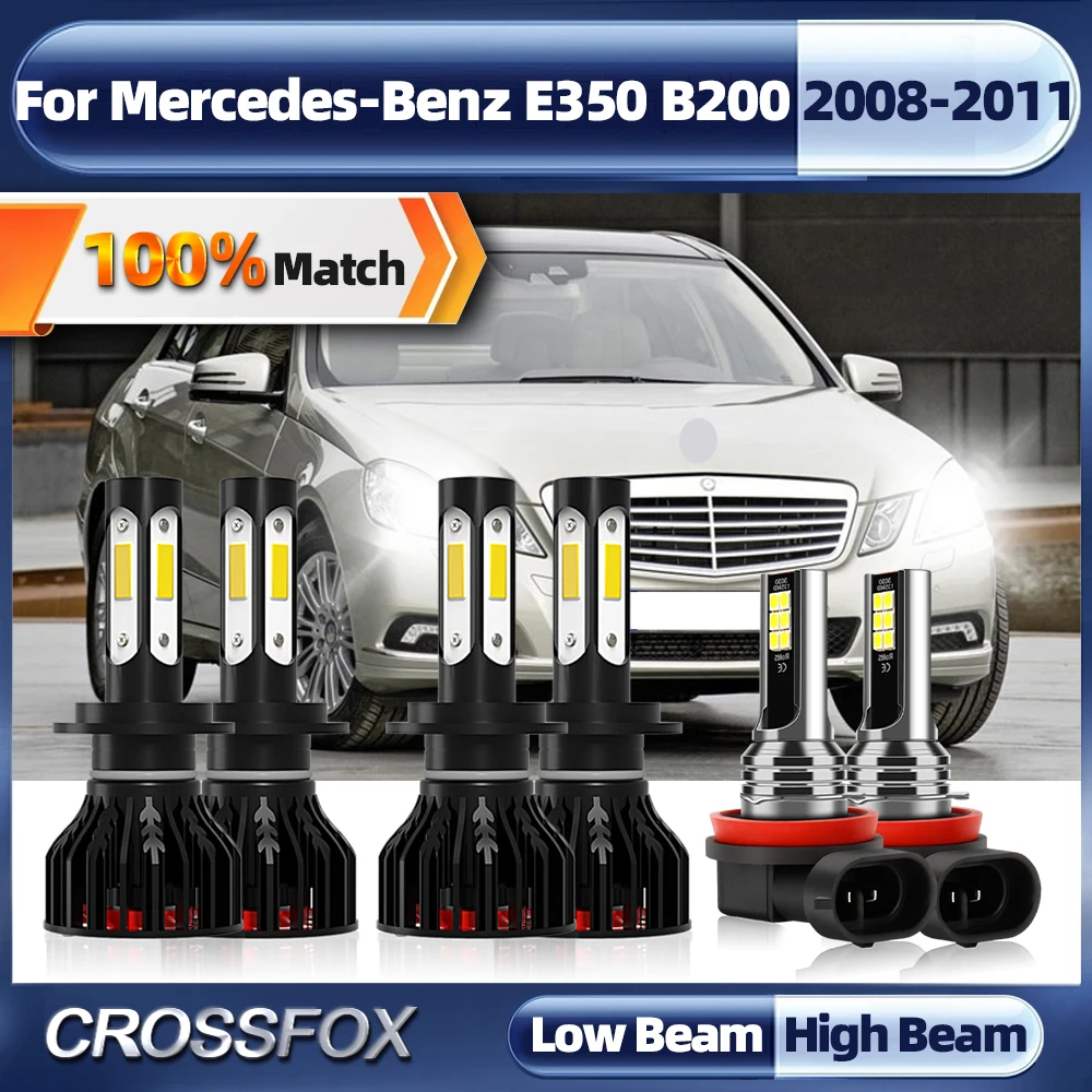 

H7 Led Headlight Bulbs 60000LM High Low Beam Car Lights 12V 6000K H11 Fog Lamps For Mercedes-Benz E350 B200 2008 2009 2010 2011
