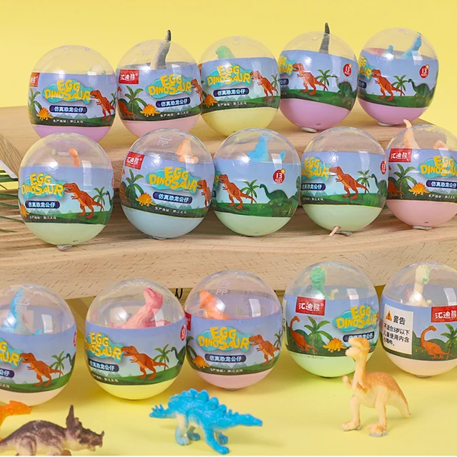 6Pcs Creative Simulated Dinosaur Model Surprise Capsule Egg Toys for Kids Boy Birthday Party Favors Pinata Fillers School Prizes