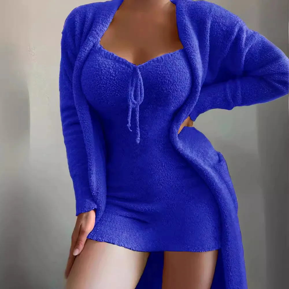 Pink Fleece Teddy Loungewear Set for Women