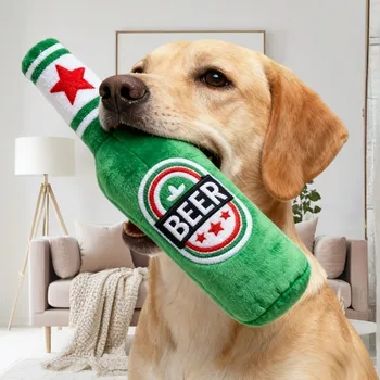 Beer Bottle Squeaky Dog Toy 1