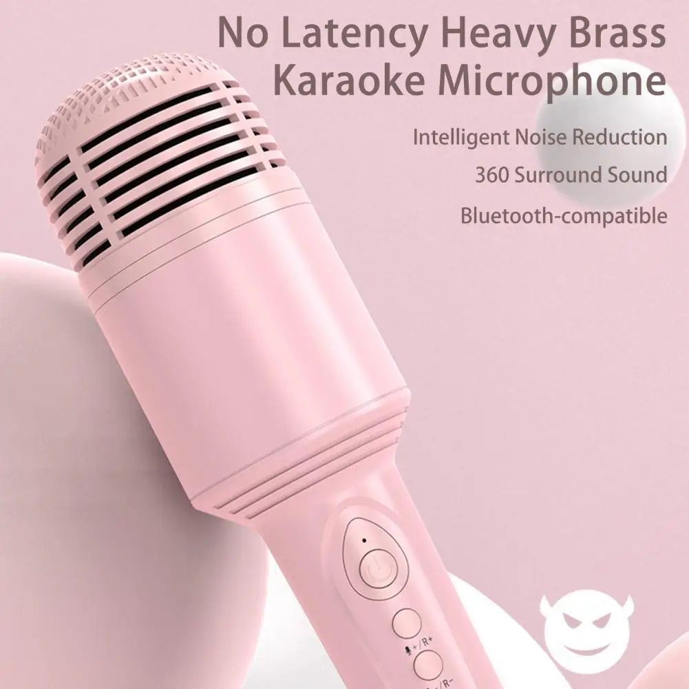 

1 Set Convenient Intelligent Noise Reduction 2.402G-2.480GHz No Latency Heavy Brass Karaoke Microphone Singing Supplies