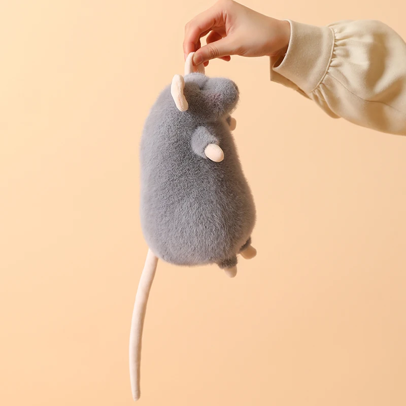 귀여운 팬시 쥐 인형, 정교한 시뮬레이션 동물, 팬시 쥐 장난감, 매우 부드럽고 피부 친화적인 친구가이드, 어린이를 위한 선물