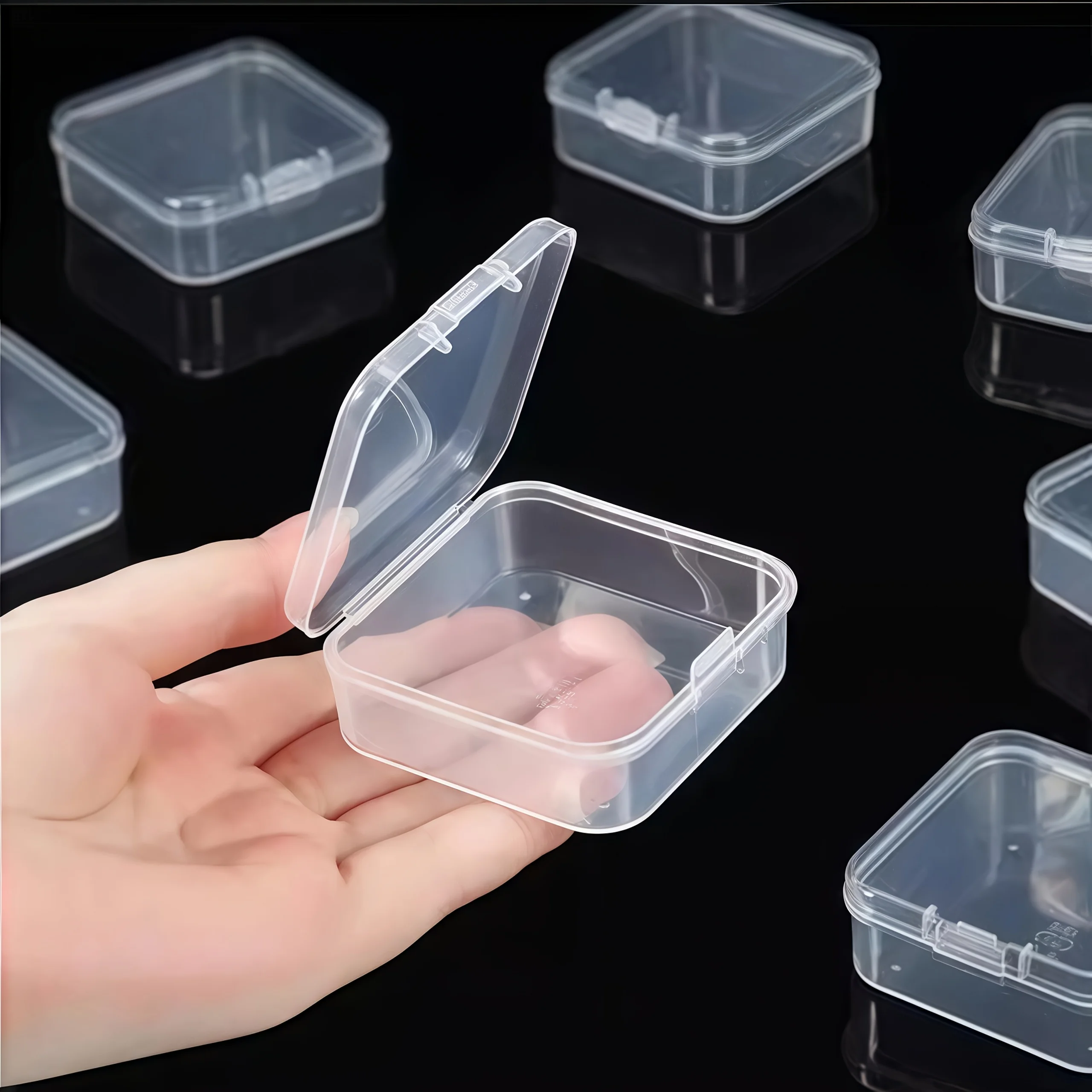 30pcs/Set Transparent Storage Box, Bead Storage Container Box, Jewelry Storage Box, Household Small Square Box