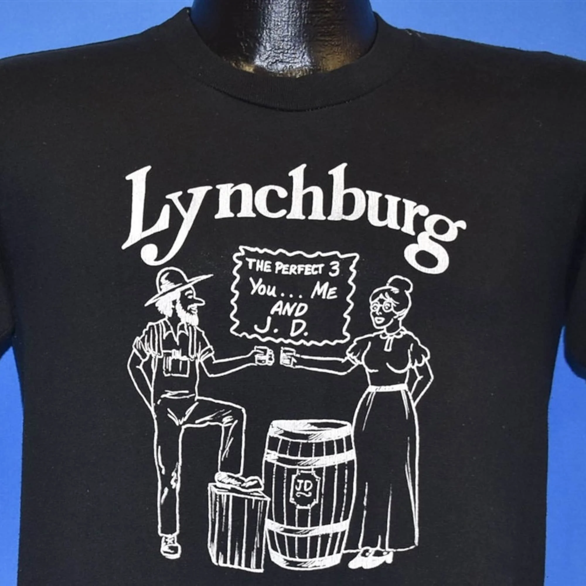 Anni '80 Lynchburg Tennessee The Perfect 3 You Me And Jd Funny Whisky T Shirt Small