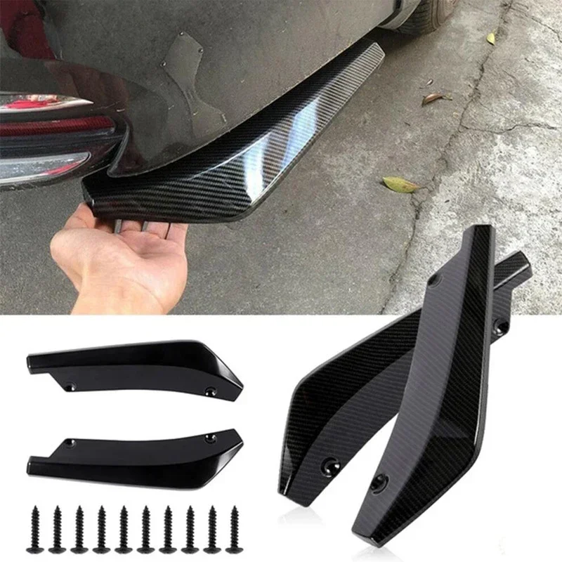 Universal Car Front Rear Bumper Strip Lip Spoiler Diffuser Splitter Scratch Protector Carbon Fiber Winglets Side Skirt Extension