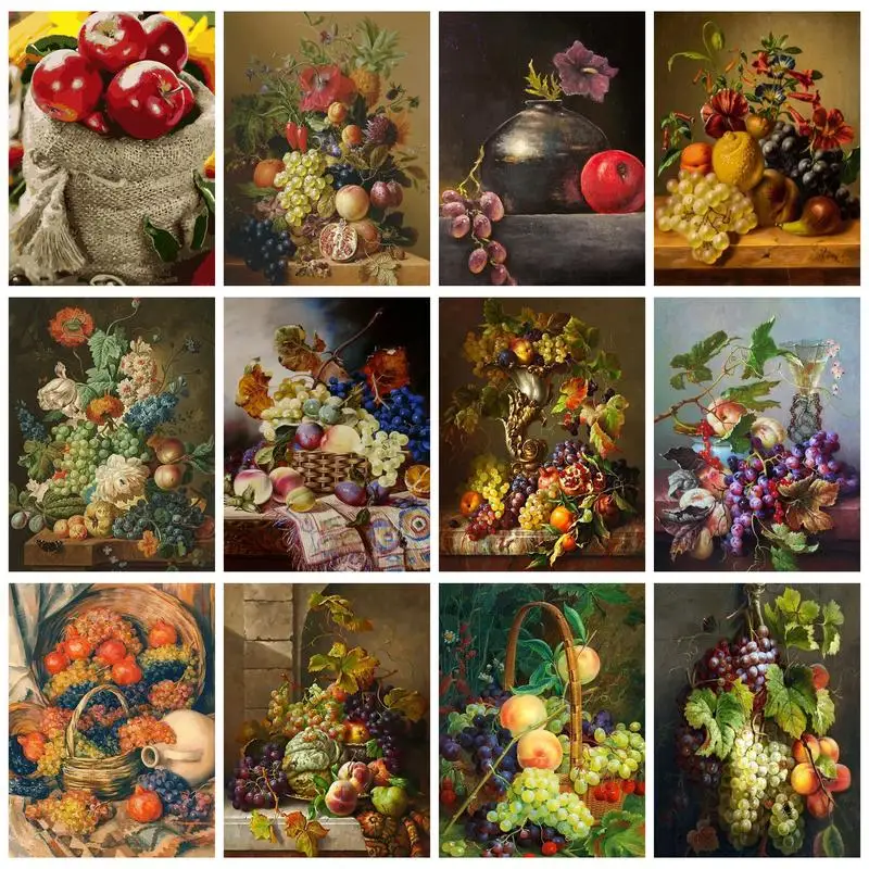 

PhotoCustom Coloring By Numbers Fruit Unique Gift With Frame Painting By Numbers Picture For Living Room Home Decoration