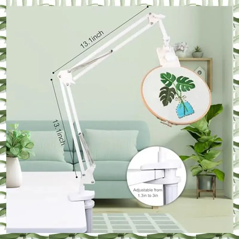 Adjustable Embroidery Hoop Stand-Folding Embroidery, 360 Degree Rotating Crossstitch Stand For Needle Point Projects A Durable
