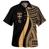 Fiji Hawaiian Shirt For Men 3d Printed Loose Short Sleeves Polynesian Shirts Women Casual Summer Beach Lapel Button Blouse 1