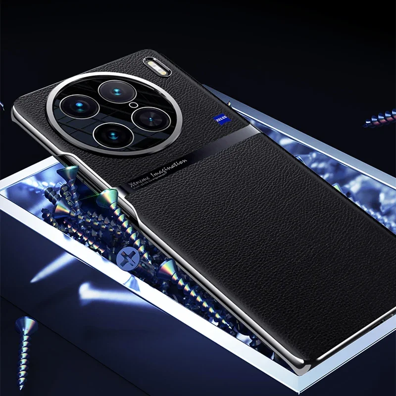For VIVO X90 Pro Plus Case Luxury Plain PU Leather +