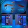 Gaming Desk with LED Lights, 44 Inch PC Gamer Desk for Small Spaces, Computer Desk with Reversible Storage Shelves 6