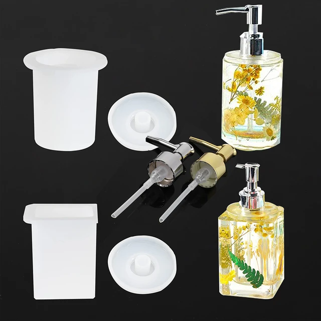 Set di 4 dispenser di sapone in plastica, 300 ml, con etichette, sapone per le mani, shampoo, gel doccia per il bagno, la cucina, Office Hotel ( trasparente 300 ml) | RDN Street Market
