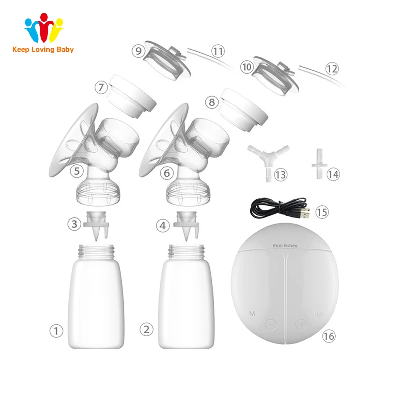 Double Electric Breast Pumps Powerful Nipple Suction Baby Milk Bottle Cold Heat Pad USB Electric Breast Pump