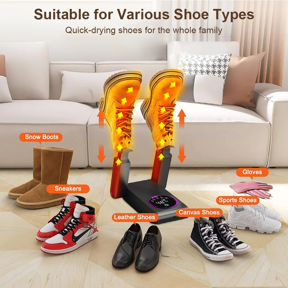 Shoe Dryer Portable Foldable Footwear Dryer Intelligent Timer Quick Drying Deodorizing Sterilizing Dryer for Shoes 2